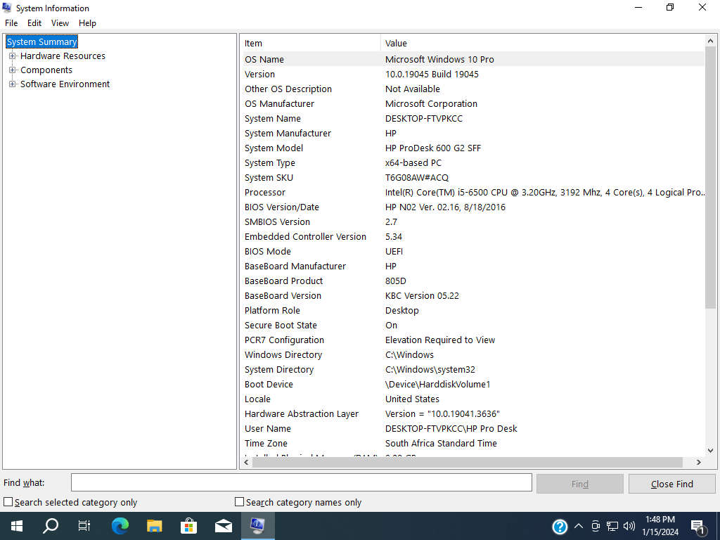 HP ProDesk 600 G2 SFF i5-6500, 8GB DDR4,480GB SSD, WIndows10, Office 2016