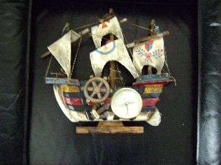 Spanish Galleon with Small Clock - c1960s