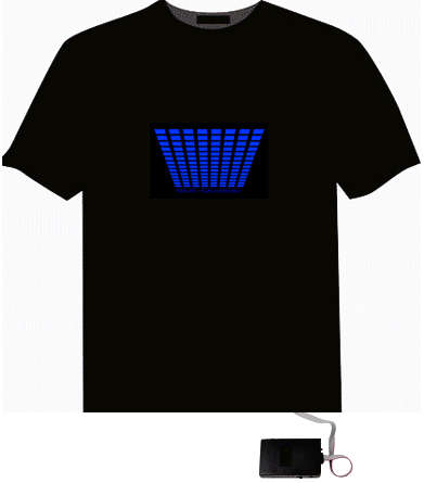 L@@K * Sound Activated LED Light EL Equalizer T-Shirt *