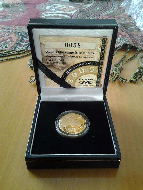2005 World Heritage QOZ Proof Gold Coin - Mapungubwe