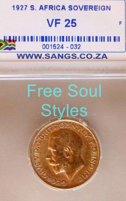 1927 SA Sovereign SANGS Graded VF 25