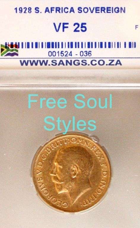 1928 SA Sovereign SANGS Graded VF 25 - Please Read Below