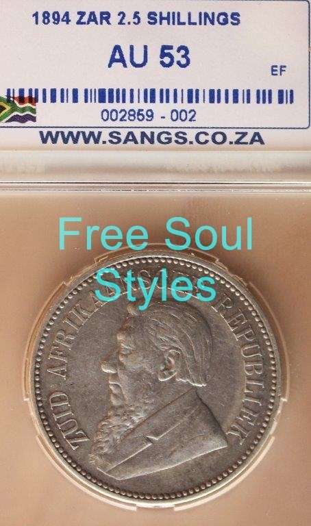 1894 ZAR Half Crown SANGS Graded AU 53 - Catalogue Value R25 000.00