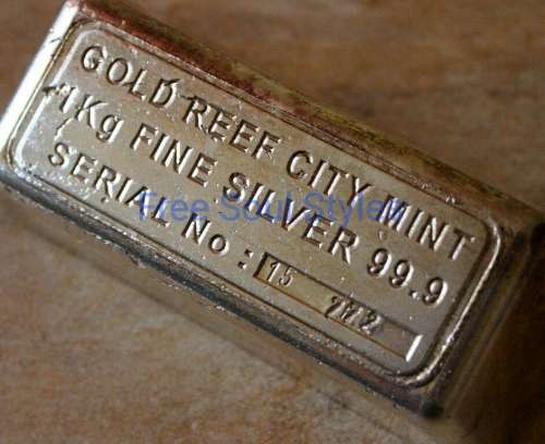 Gold Reef Mint 1 KG .999 Silver Bullion Bar