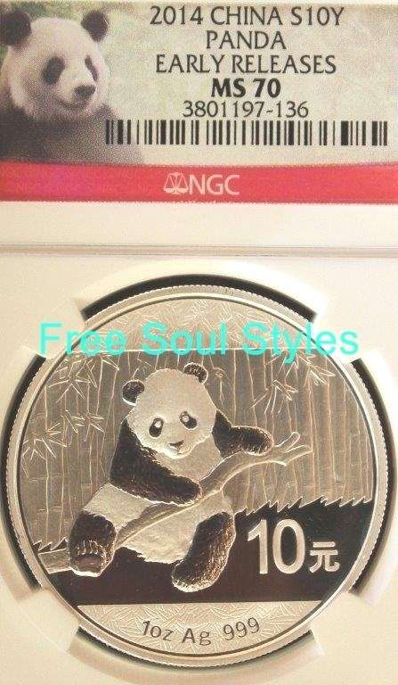 2014 Chinese Silver Panda 10Y Early Release NGC Graded MS 70