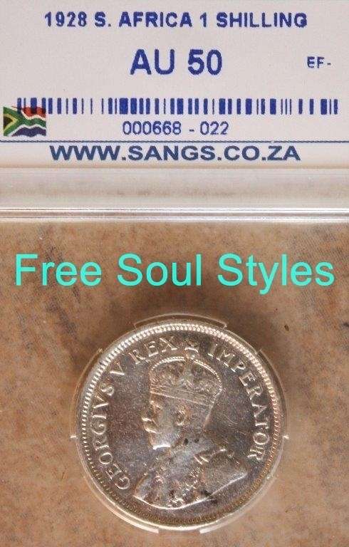 1928 1 Shilling SANGS Graded AU 50 - Catalogue Value R12 500.00