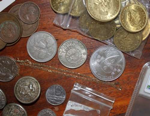 Junk Drawer Lot of Stamps, Coins, Notes and Other Items - Please See Below - Unresearched