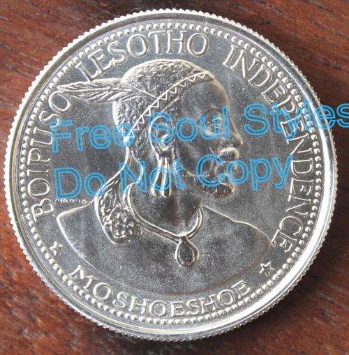1966 Lesotho Independence Crown 50 Licente .900 Silver
