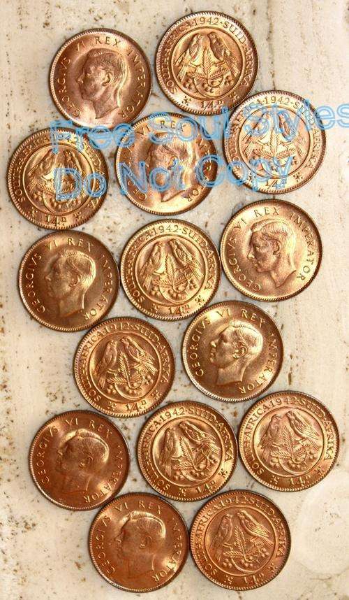 Lot of 15 1942 1/4 D