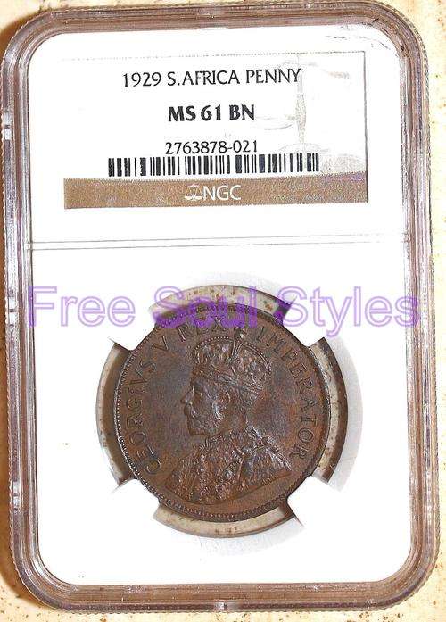 1929 1 Penny NGC Graded MS 61 BN