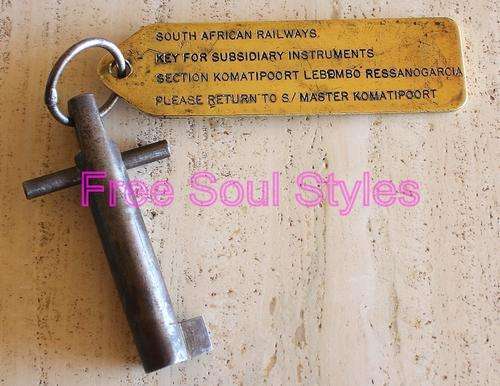Old Lourenco Marques Railway Line Instrument Switch Key with Tag