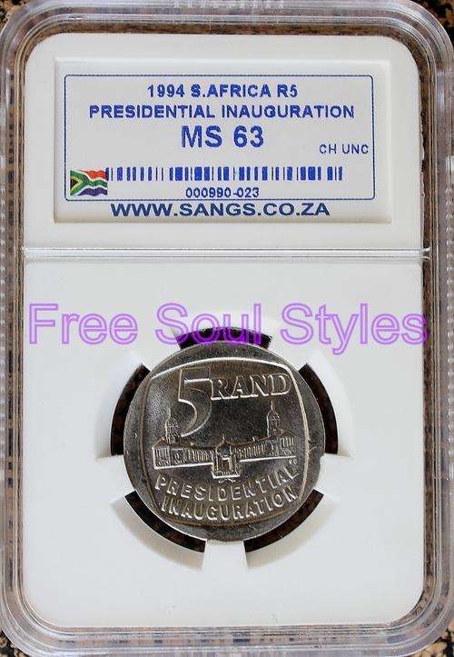 1994 R5 Inauguration Coin SANGS Graded MS 63