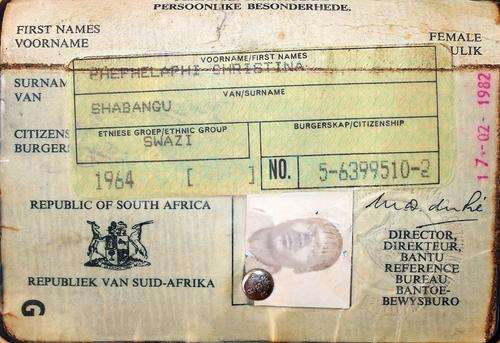 Infamous Apartheid Era Female Domb Pass