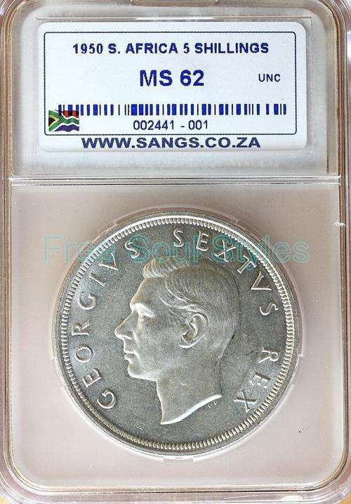 1950 5 Shillings SANGS Graded MS 62