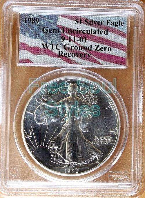 1989 1oz American Silver Eagle Dollar - Recovered from the WTC Ground Zero - Please Read Below