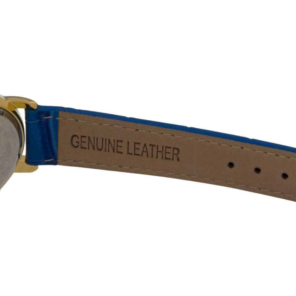 Brand new!!! Krug Baumen LADIES Principle CHRONO Gold 8X Genuine Diamond Blue Leather Watch RRP £790