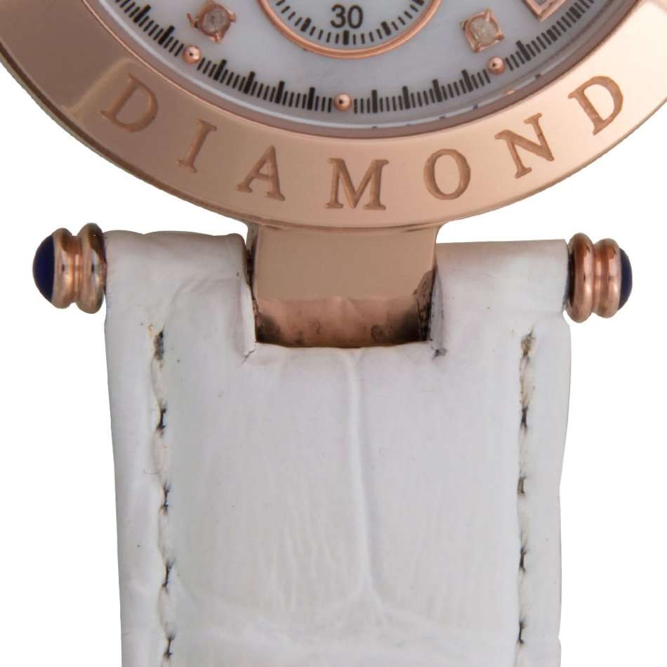 Brand new!! Krug Baumen UNISEX Couture Chrono White MOP Diamond Rose Gold Watch RRP £650