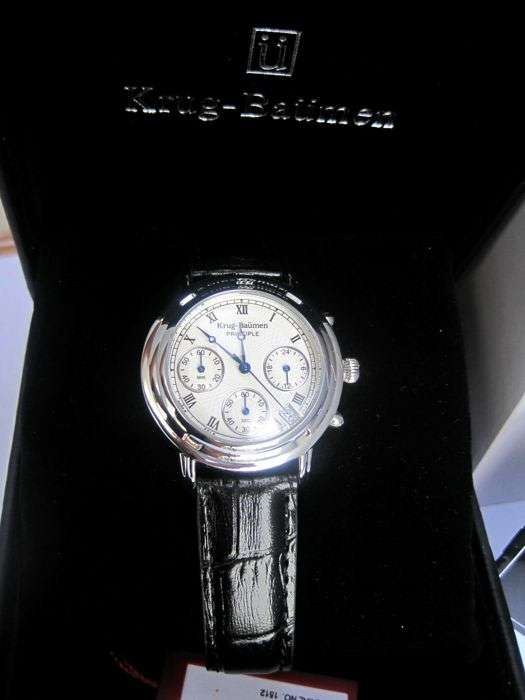 NEW Krug Baumen Ladies Principle Classic Black Leather Strap Steel Watch £490