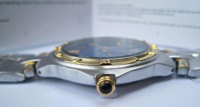 NEW RRP £605 Krug Baumen MEN Regatta 4X Genuine Diamond Blue Dial Two Tone Watch