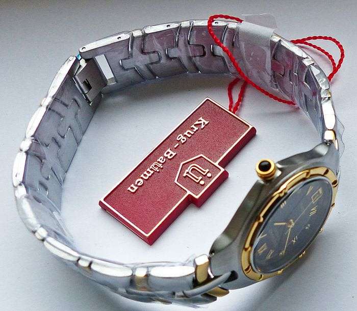 RETAIL: R10,097 Krug Baumen LADIES Regatta 4X Genuine Diamond Black Dial Two Tone Watch