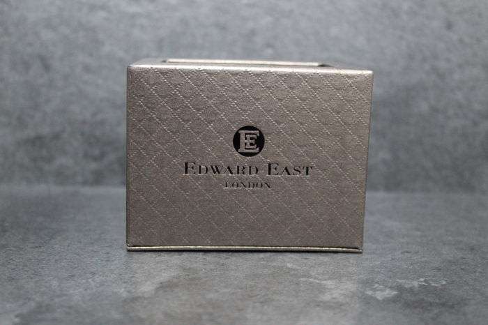 RRP: £490.00 Edward East Moon Phase Mens Black Leather Strap Watch