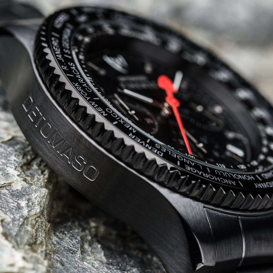 DETOMASO Firenze Mens Wrist Watch Chronograph Stainless Steel Black Sport New