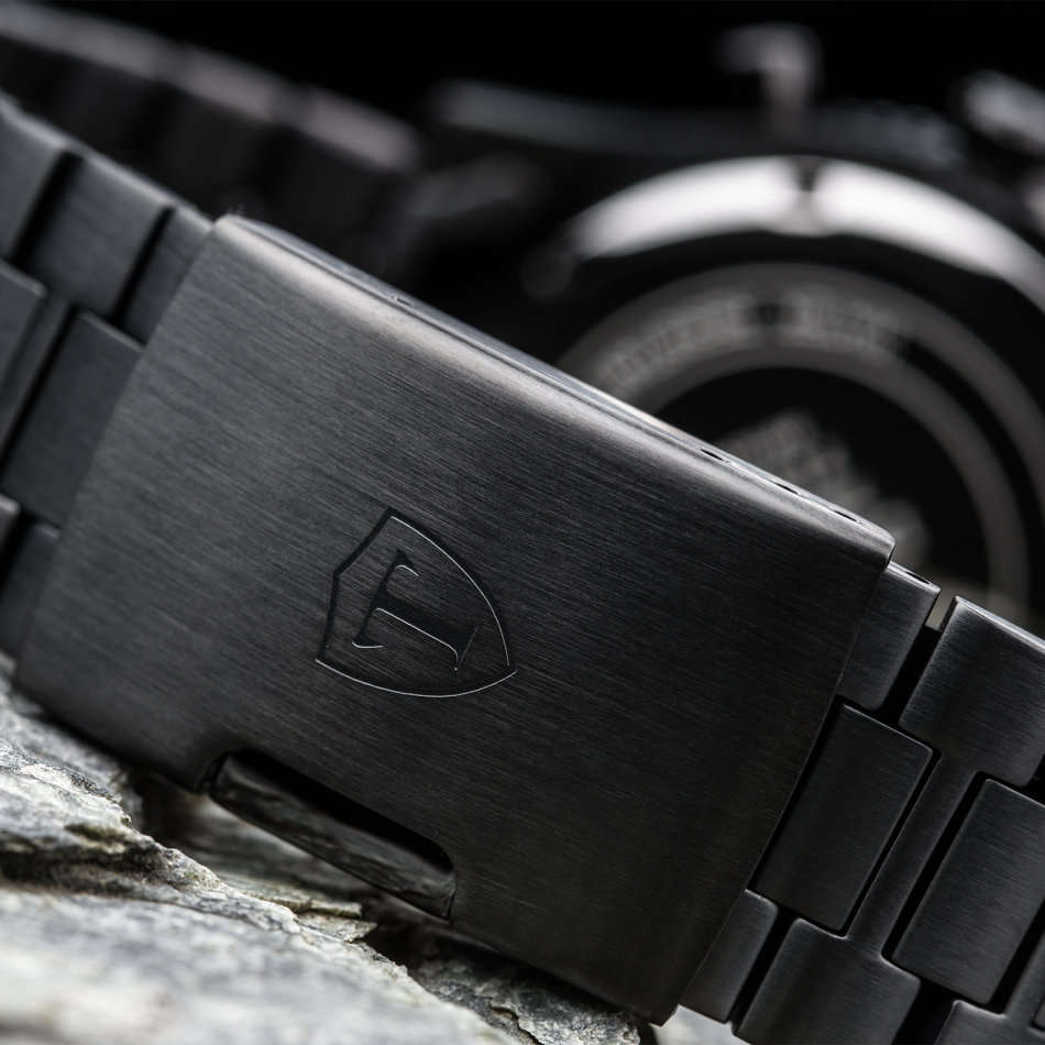 DETOMASO Firenze Mens Wrist Watch Chronograph Stainless Steel Black Sport New