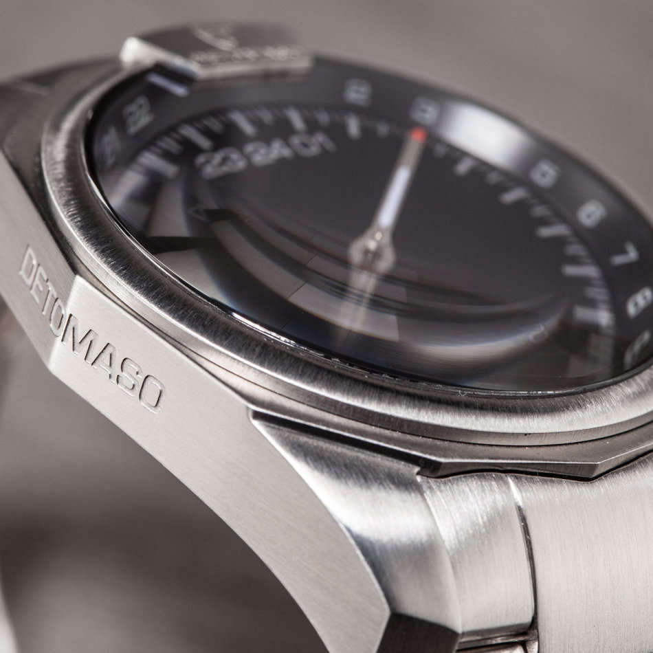 DETOMASO SWISS CLASSIC MAN 24h One Hand Mens Wrist Watch Silver Sapphire Glass New