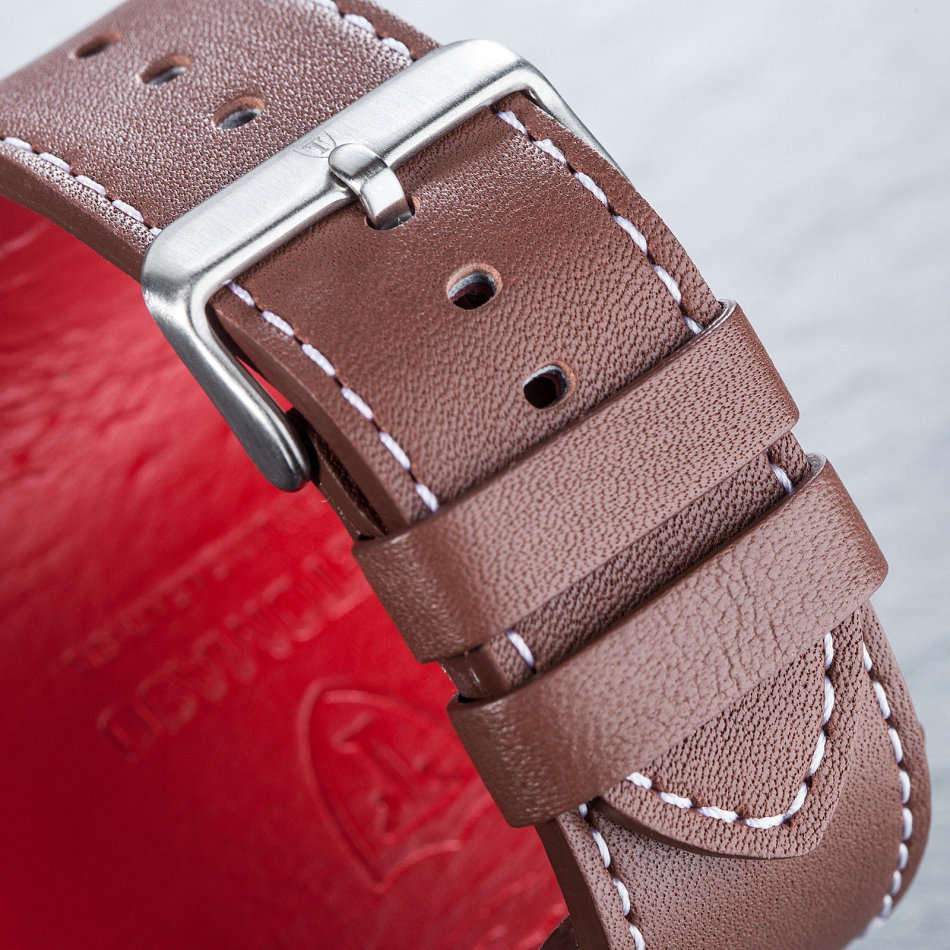 3 Time Zone* DETOMASO Palermo Mens Wrist Watch XXL Chronograph Alarm 3 Time Zones Brown Watch NeW