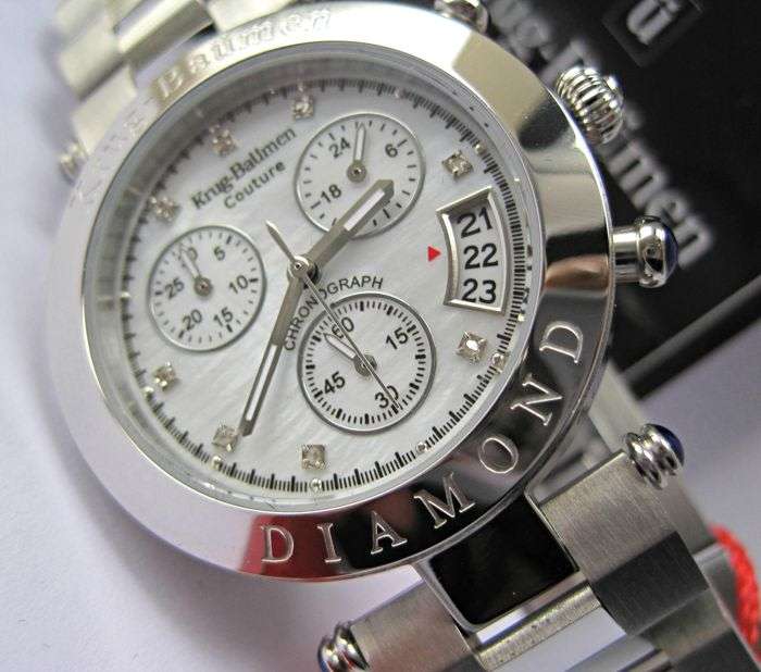 Retail: R12,748.82 Krug Baumen UNISEX Couture Chrono White MOP Diamond Rose Gold Watch RRP £650