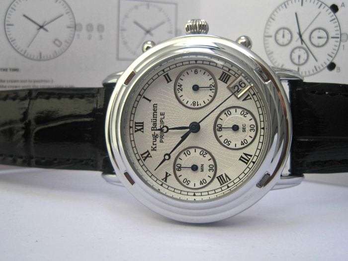 Brand new!!! Krug Baumen Ladies Principle Classic Black Leather Strap Steel Watch £490
