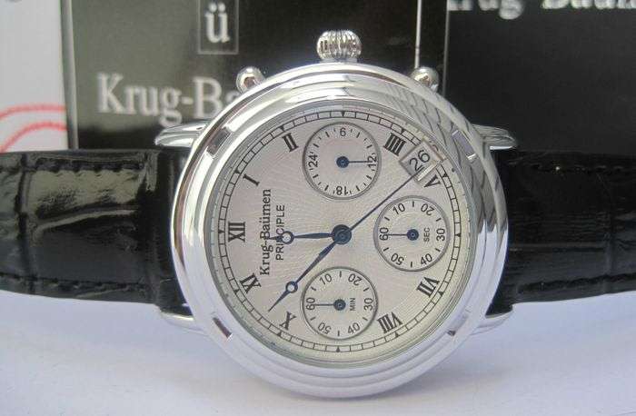 Brand new!!! Krug Baumen Ladies Principle Classic Black Leather Strap Steel Watch £490