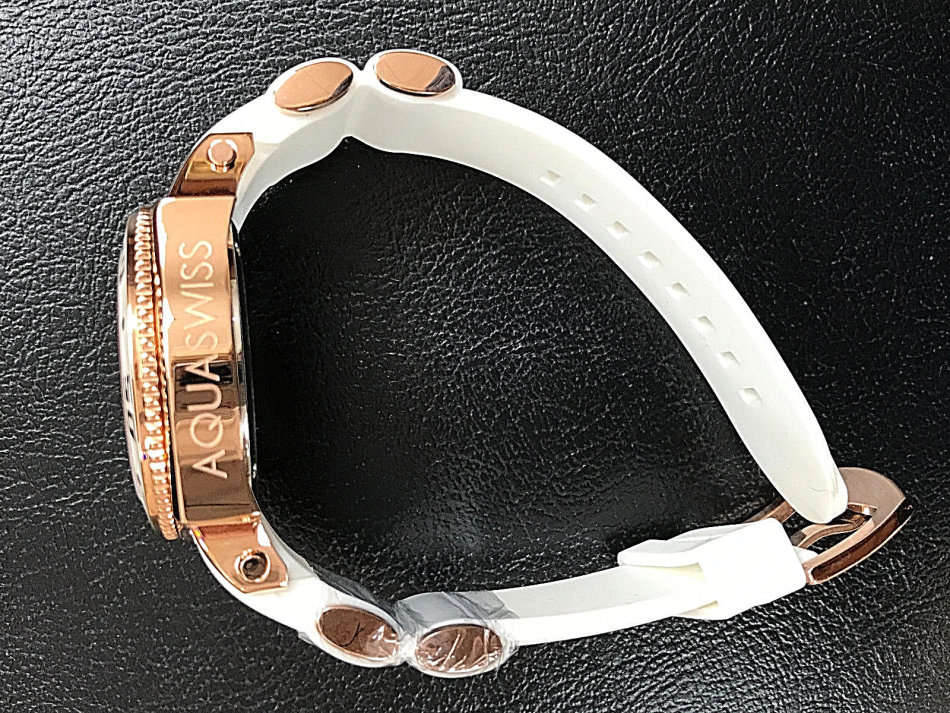 **Brand New** Aquaswiss Unisex Swissport G Silicone Watches - White/Rose Gold Retail: $825
