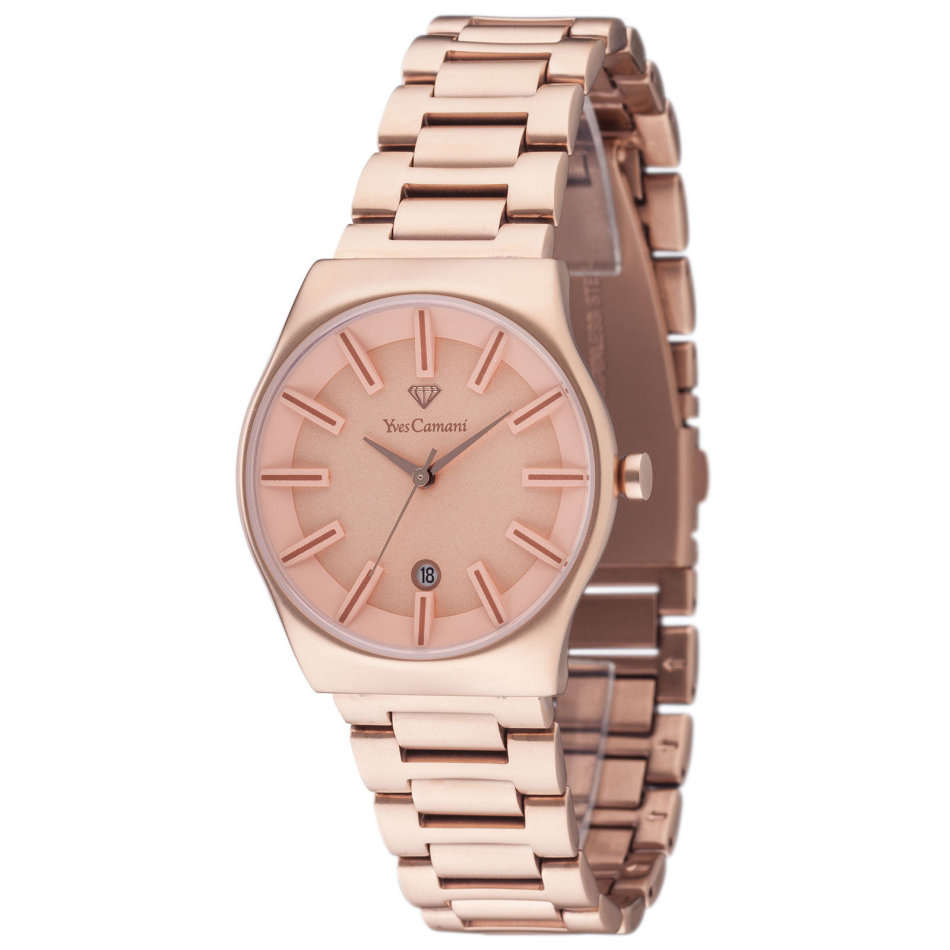 YVES CAMANI Louanne Ladies Watch Stainless Steel Rose Gold Date Display watch