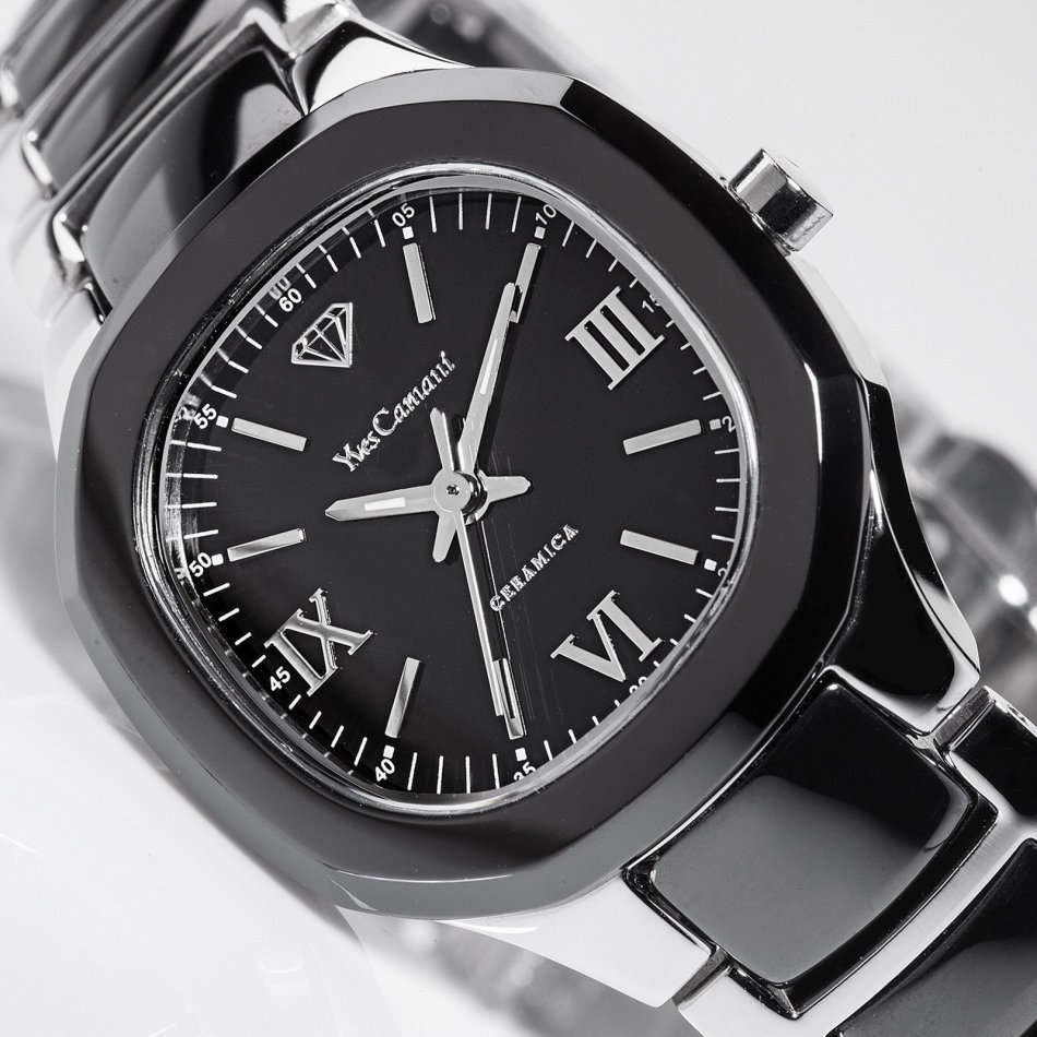 YVES CAMANI MEIJE Ladies Watch Ceramic Stainless Steel Black Sapphire Glass watch