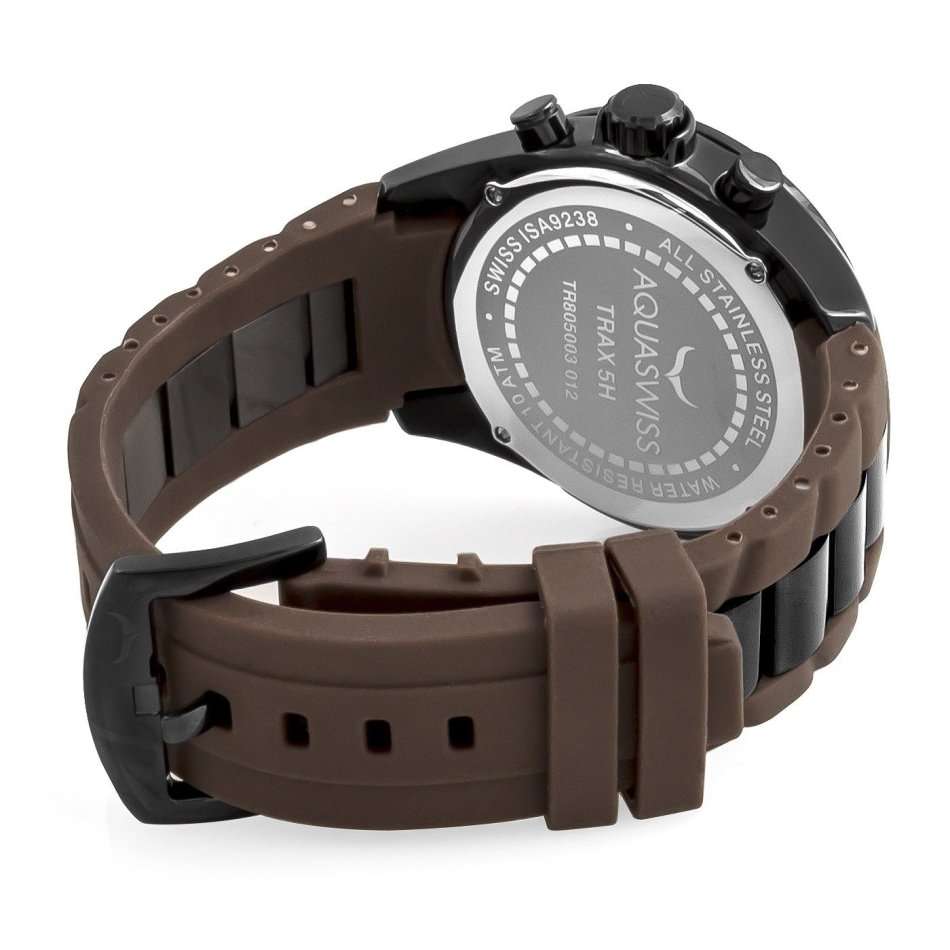 **Brand New**Aquaswiss Unisex Trax 5H Stainless Steel Brown Swiss Made Watch Retail: $1000 /R13,000
