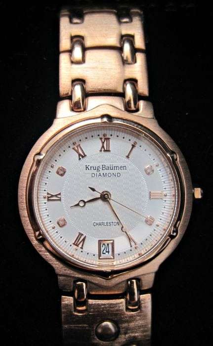 Retail: R10,503.00 Krug Baumen MEN Charleston 4 Diamond White Dial Rose Gold Watch