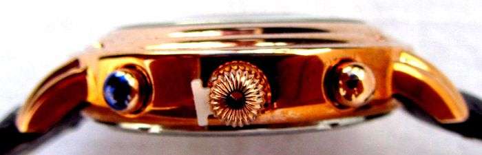 RRP R13,500 Krug Baumen MEN Principle CHRONO 18K Rose Gold 8X Genuine Diamond Croc Leather Watch