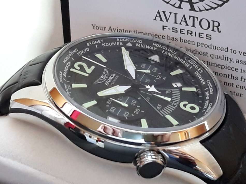 R1 Auction: Aviator F-Series Mens Military Pilot Quartz Luminous Waterproof Chronograph