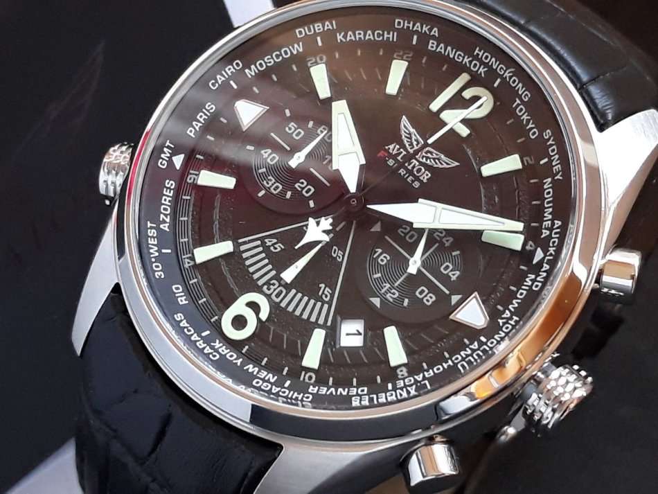R1 Auction: Aviator F-Series Mens Military Pilot Quartz Luminous Waterproof Chronograph