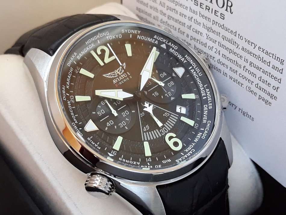 R1 Auction: Aviator F-Series Mens Military Pilot Quartz Luminous Waterproof Chronograph