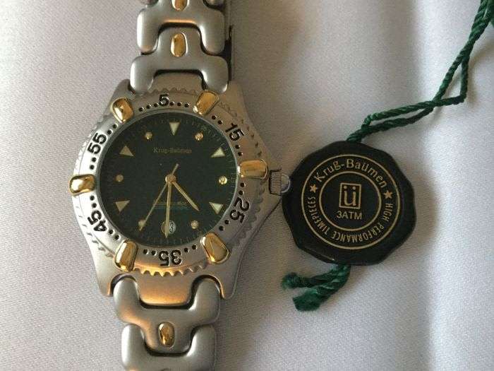 Retail: £490/ R8,260.00 Krug-Baumen Men Oceanmaster Green Dial Stainless Steel Watch £490