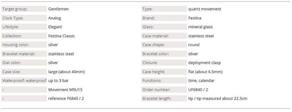 R1 Auction: FESTINA men's watch steel band classic quartz stainless steel silver Watch