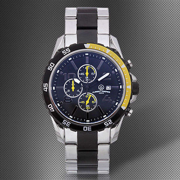 LTD Edition: Aubert Freres 1898 Citizen Quartz Chronograph Sapphire Blue 2 Tone Link Bracelet