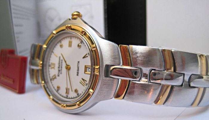 Retail: R10,277.00 Krug Baumen MEN Regatta 4 Real Diamond White Dial Two Tone Strap Watch