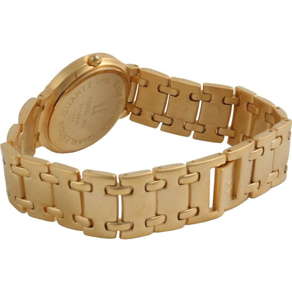 R1 AUCTION** Retails @ R8200/ £485 Krug Baumen MEN Charleston 18K Gold Plated White Dial Strap Watch