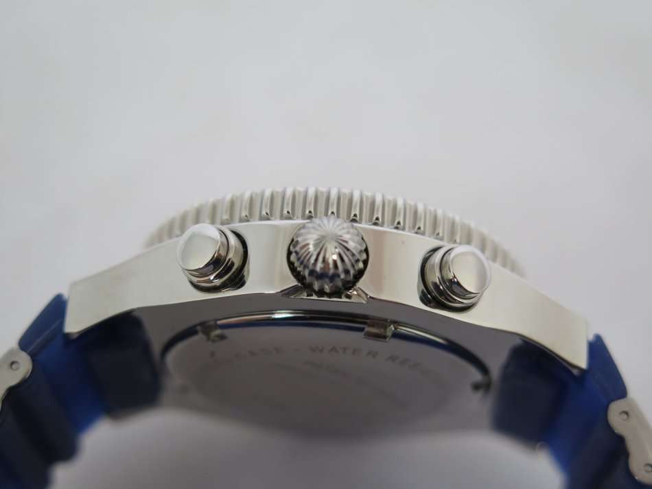 Retail: R6,590.00 Aquaswiss Chronograph Sport Wristwatch with Blue Silicone Band