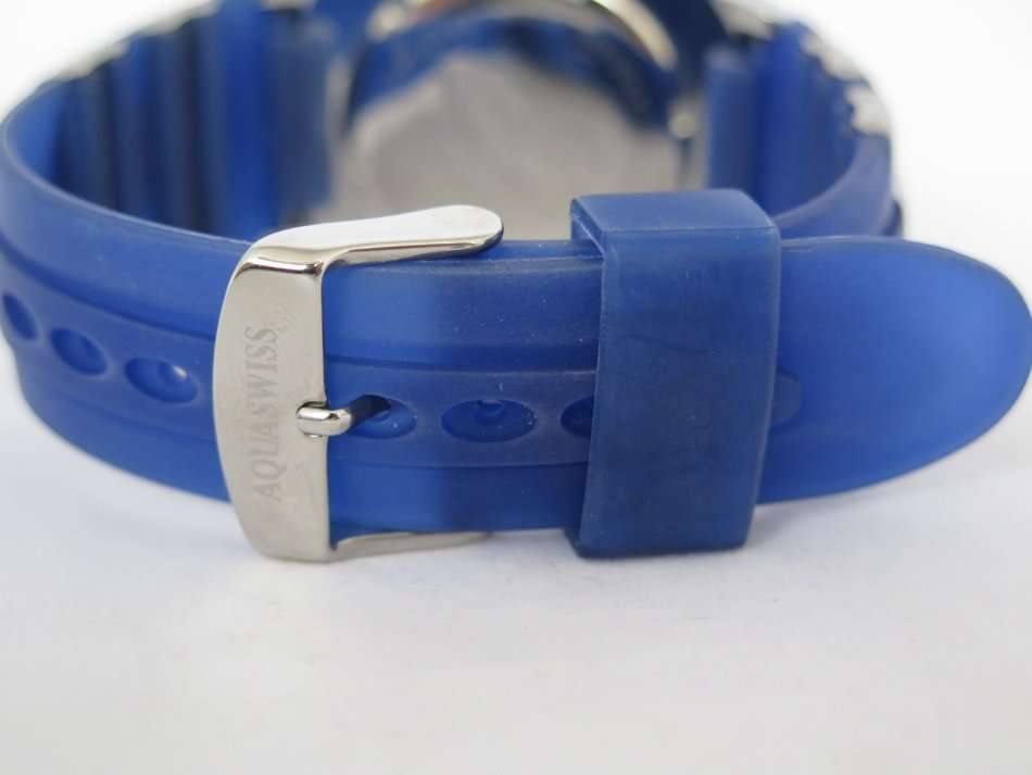 Retail: R6,590.00 Aquaswiss Chronograph Sport Wristwatch with Blue Silicone Band