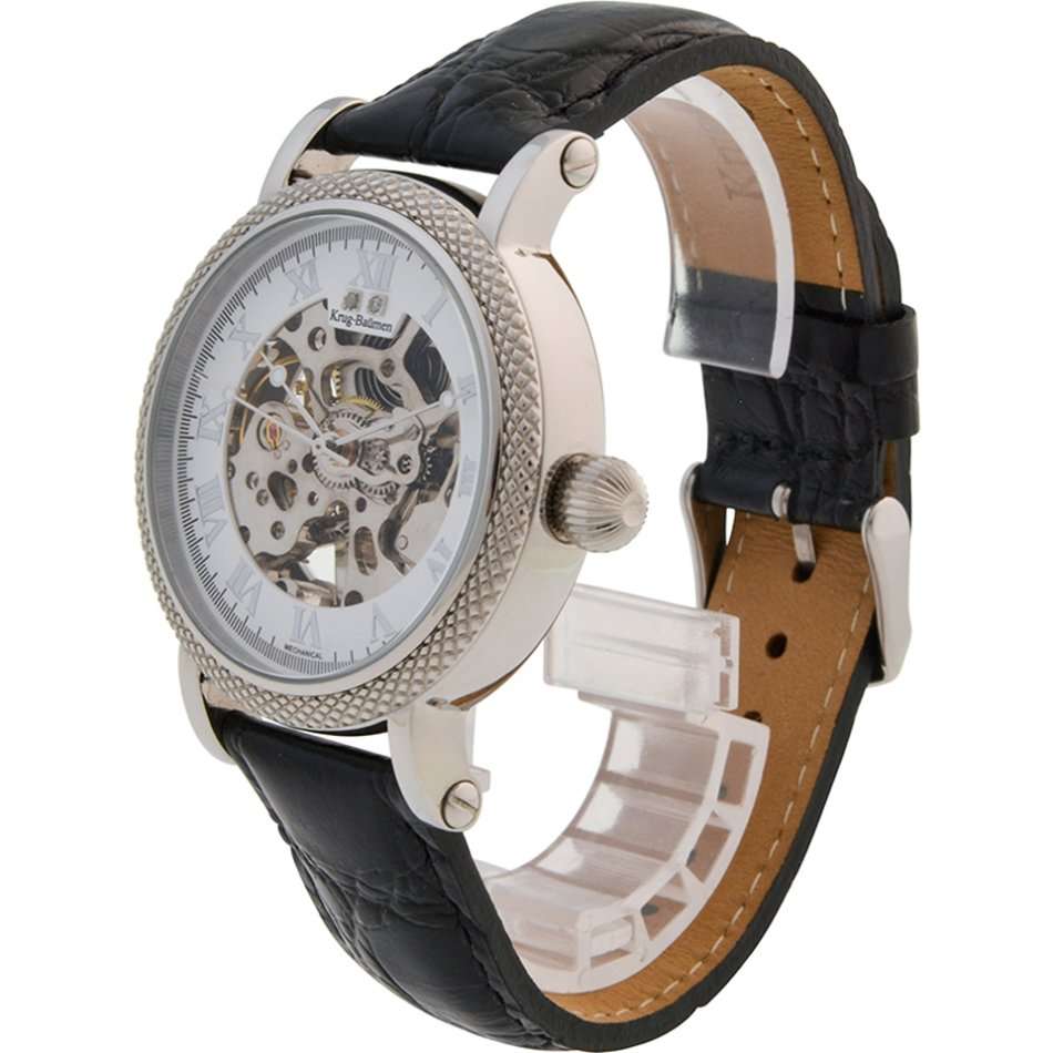 Retail: R14,999 Krug Baümen Men Prestige Automatic 2 Genuine Diamond S-Steel Black Leather Watch