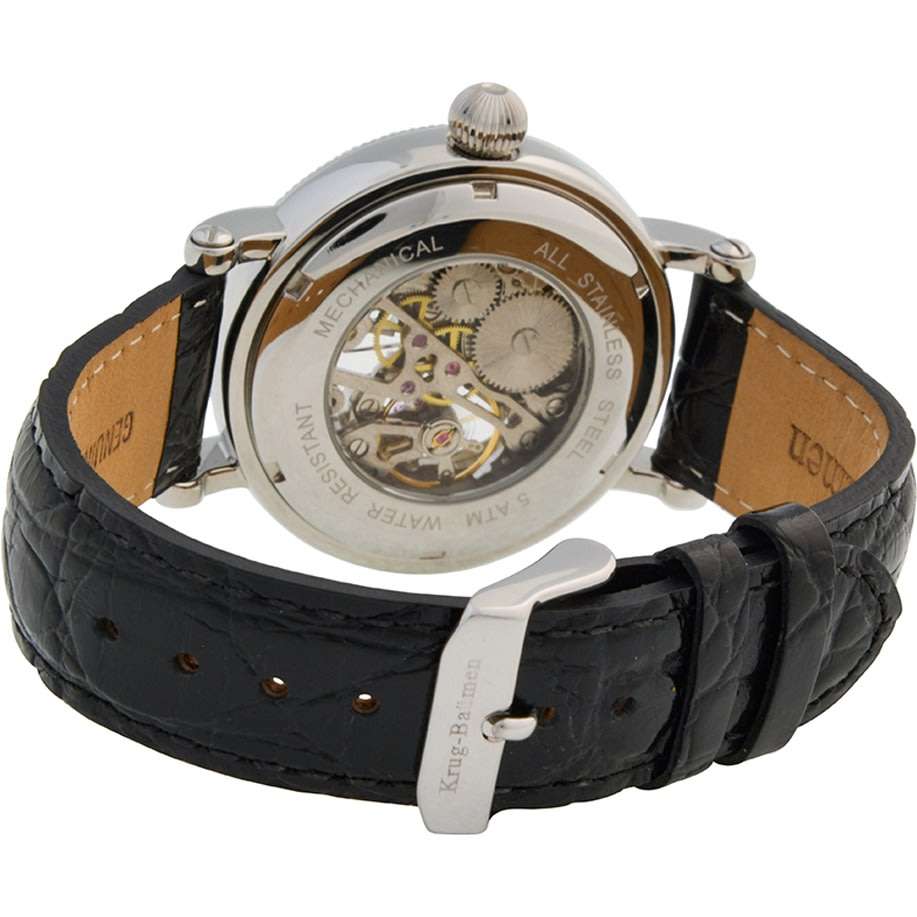 Retail: R14,999 Krug Baümen Men Prestige Automatic 2 Genuine Diamond S-Steel Black Leather Watch